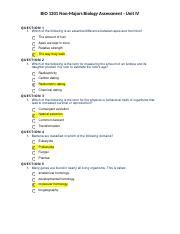 BIO 1301 Non Majors Biology Unit IV Assessment Docx BIO 1301 Non