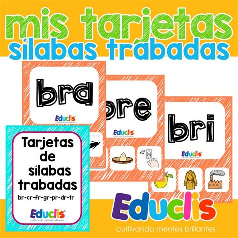 35 Tarjetas De 15 X 12 Cm Aproximadamente Contiene Sílabasbr Cr Dr Fr Gr Pr Tr Silabas