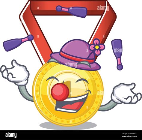 Juggling Gold Medal Hung On Cartoon Wall Stock Vector Image And Art Alamy