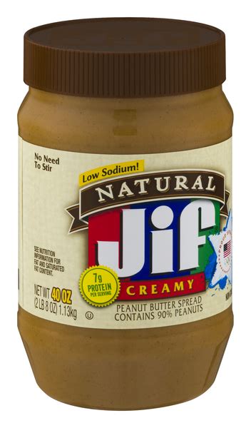 Jif Natural Low Sodium Creamy Peanut Butter Hy Vee Aisles Online