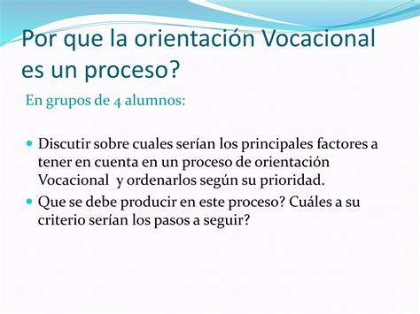 El Proceso De Orientacion Vocacional Ppt