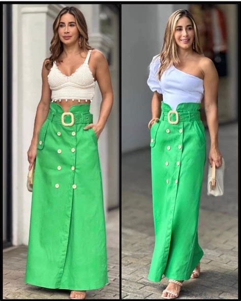 Pin De Monica Saavedra Em Pintas Em Saias Fashion Saias Verdes