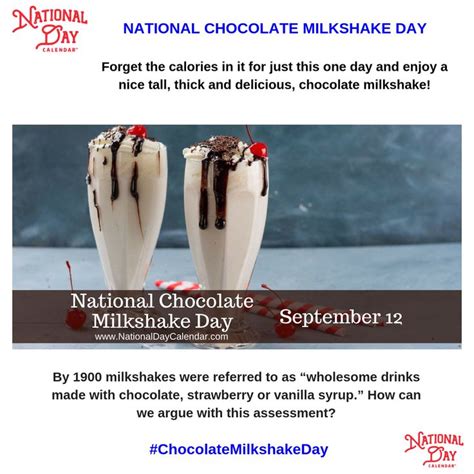 National Chocolate Milkshake Day September 12 Chocolate Milkshake