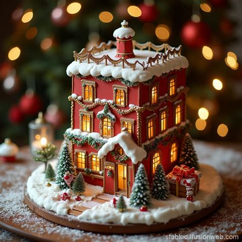Christmas Hotel Cake Stable Diffusion Online