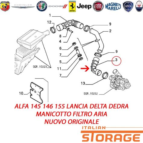 Alfa Lancia Delta Dedra Manicotto Filtro Aria