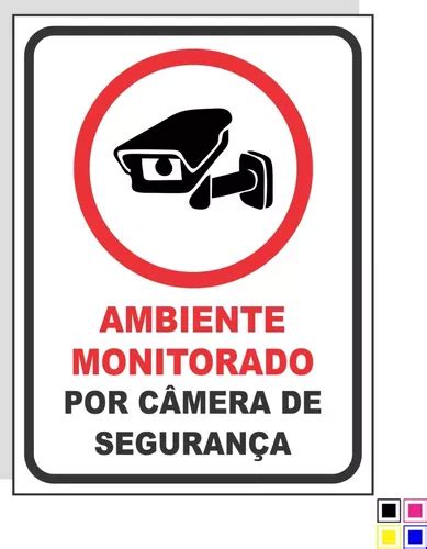 Placa Ambiente Monitorado Por C Meras De Seguran A Ps Mm Mercadolivre