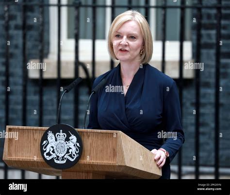 New Elected Uk Prime Minister Liz Truss Gives Her First Speech At