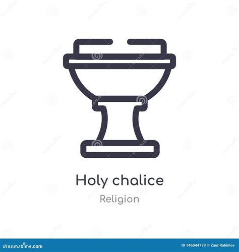 Holy Chalice Outline Icon Isolated Line Vector Illustration From