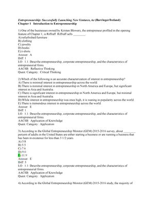 Entreprenuership And Small Business V Domain Lesson Domain