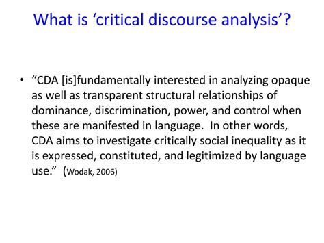 PPT What Is Critical Discourse Analysis PowerPoint Presentation