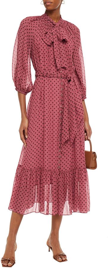 Zimmermann Pussy Bow Polka Dot Georgette Midi Dress ShopStyle