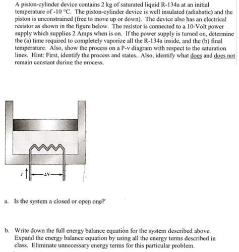 Solved A Piston Cylinder Device Contains Kg Of Saturated Chegg