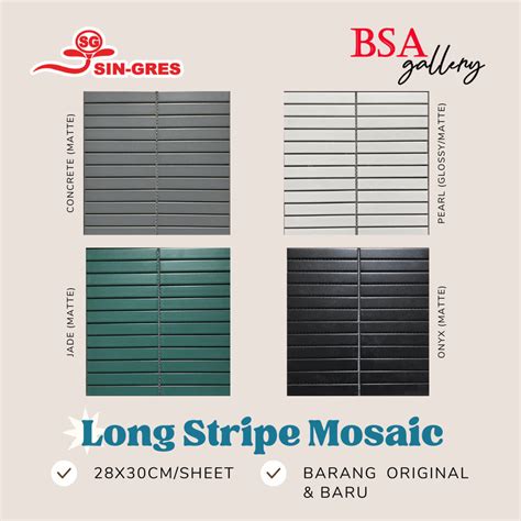 Jual Keramik Mosaic Tile Persegi Panjang Mozaik Dinding Lantai Matte