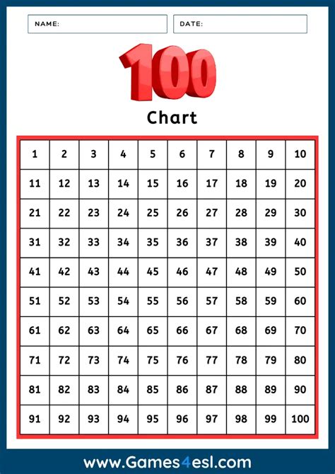 Free Printable Hundreds Chart Games4esl