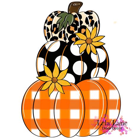 Template Stacked Pumpkins With Sunflowers Etsy