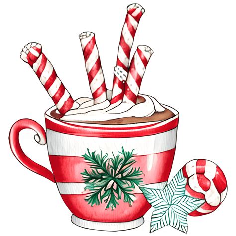 Peppermint Hot Cocoa Clipart Creative Fabrica