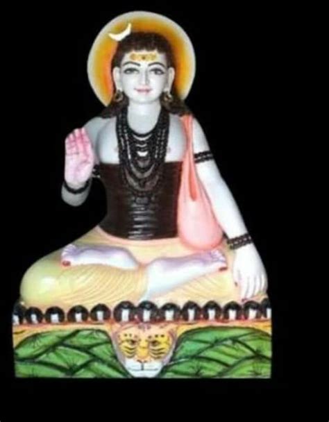 White Painted Marble Gorakh Nath Statue For Worship Size 2 Feet At