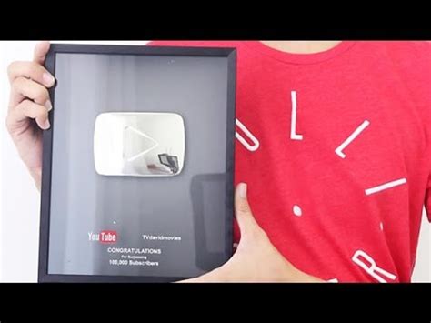 Youtube Silver Play Botton Placa De 100 Mil Inscritos Unboxing