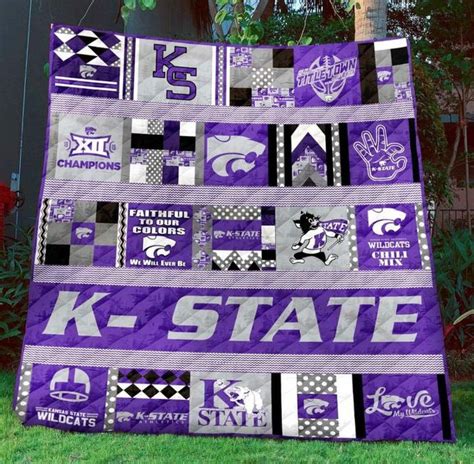 Ncaa Kansas State Wildcats Purple White Fleece Blanket And Quilt