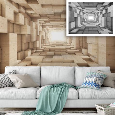 Papier Peint Photo D Bois Tunnel Wall Art Fr