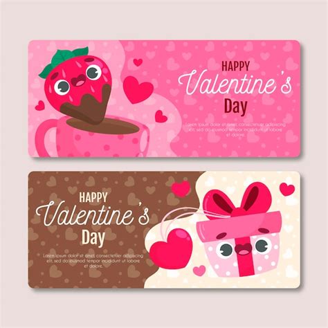 Free Vector Hand Drawn Valentine S Day Banners