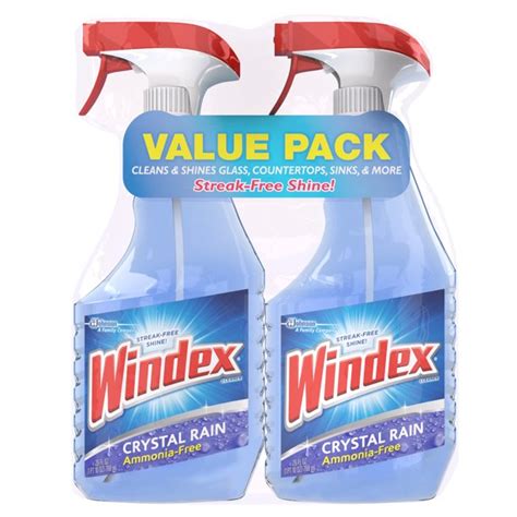 Windex Crystal Rain Glass Cleaner Twin Pack 2 Ct 26 Oz Walmart