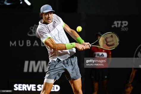 Chile's Nicolas Jarry returns the ball during the ATP 500 Rio Open ...