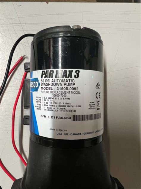 Jabsco Parmax 3 Washdown Pump 35 Gpm 12v 50 Psi For Sale Online Ebay