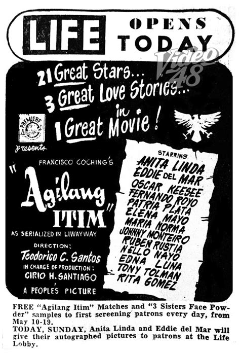 Edgar Ebros Encyclopedia Of Philippine Actors Agilang Itim 1953