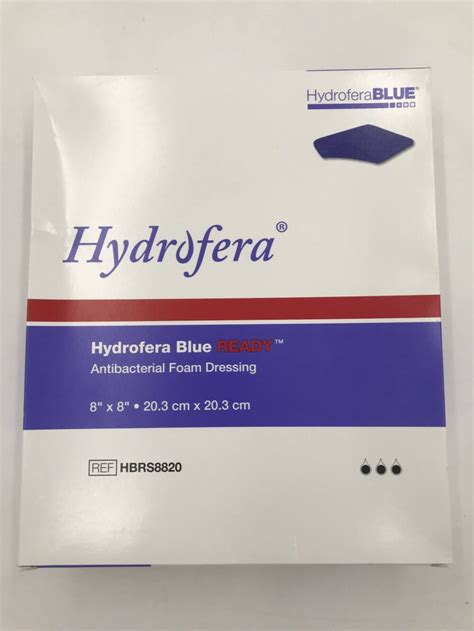 Hydrofera Hbrs8820 Blue Ready Antibacterial Foam Dressing 8″ X 8″ 10