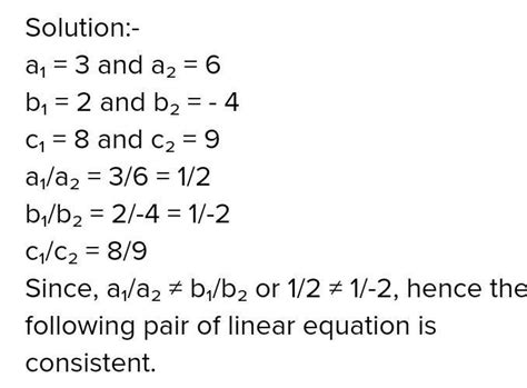 Question 5 Find Whether The Following Pair Of Linear Equations Is