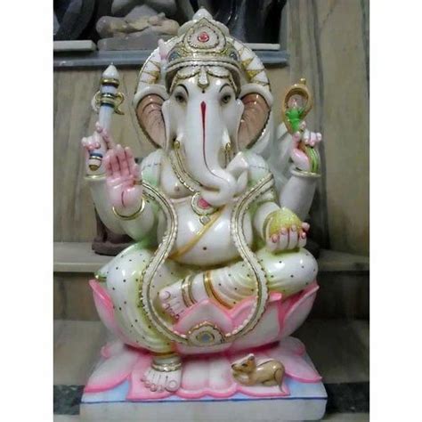 Multicolor White Marble Ganesha Murti Size 12 72 Inch Rs 10000 Id