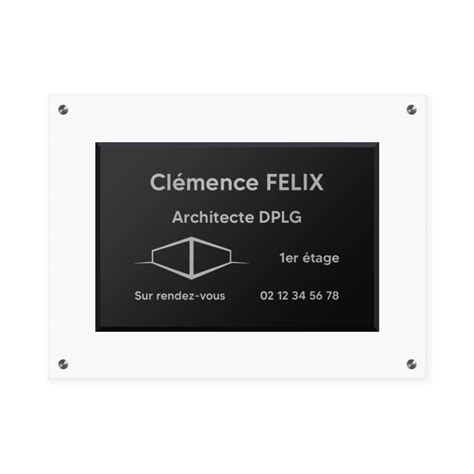 Support En Plexi Transparent Pour Plaque Professionnelle