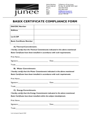 Fillable Online Basix Certificate Compliance Form Fax Email Print