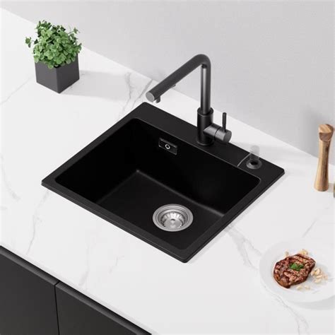 Evier De Cuisine En Quartz Noir Cecipa X Cm Bac A