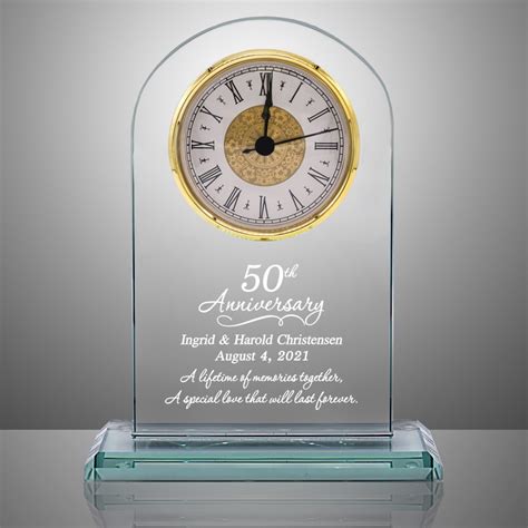 50th Anniversary Personalized Glass Clock