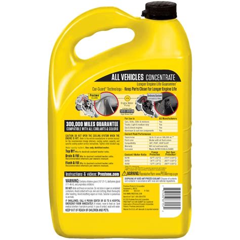 Prestone 1 Gallon Concentrated Antifreeze Works With All Vehicles