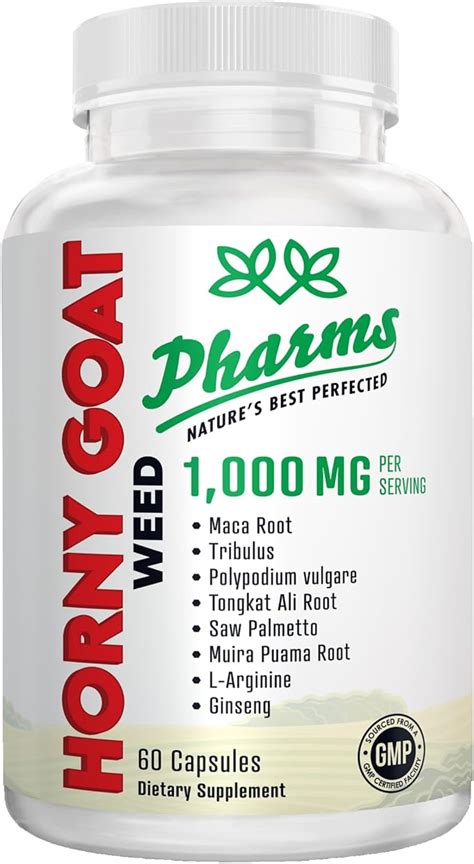Amazon PHARMS Horny Goat Weed 1 000 Mg Energy Performance Supplement With Maca Root