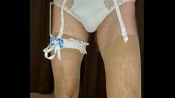 Crossdresser Wearing White Lingerie XNXX