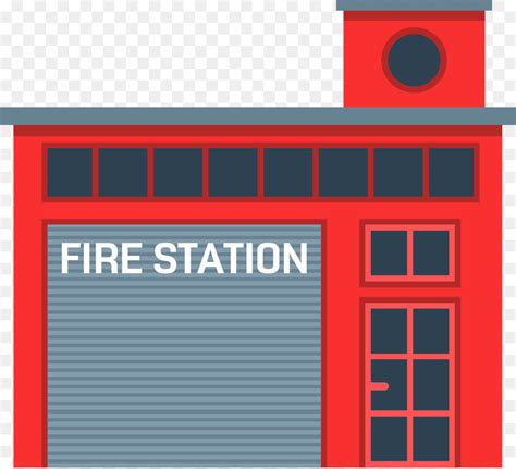 Fire Station Building Cartoon