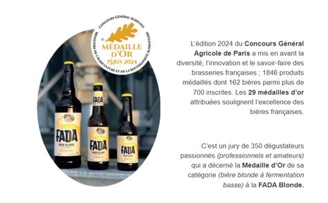 SIGNES La FADA Blonde récompensée au Concours général Agricole Presse Agence