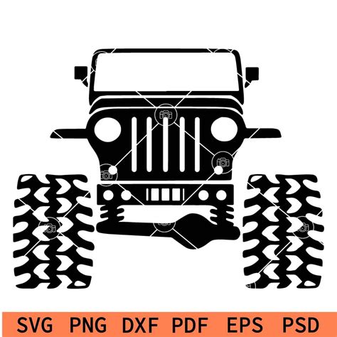 Jeep Monster Front Svg Monster Jeep Face Svg Monster Jeep Grill Svg