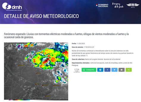 Dmh Paraguay On Twitter Aviso Meteorol Gico N Emitido