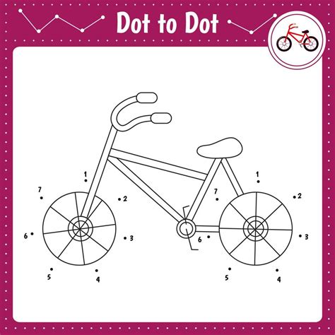 Connect The Dots Bicycle Dot To Dot Educational Game Coloring Book