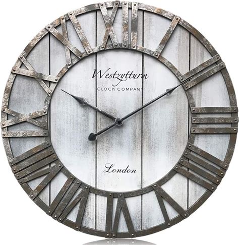 Amazon Westzytturm Wood Wall Clock Inch Farmhouse Wooden Clock