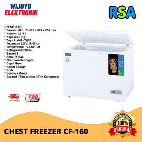 Jual Chest Freezer Rsa Cf Cf Freezer Box Liter Jakarta