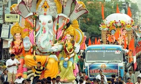 Religious Fervour Marks Ganesh Idols Immersion In Pilgrim City