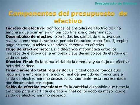 Presupuesto De Efectivo Ppt