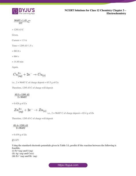 Ncert Solutions For Class 12 Chemistry Chapter 3 Electrochemistry