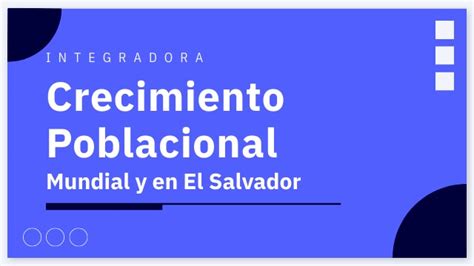 Crecimiento Poblacional En El Salvador Y El Mundo